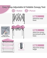 Gymax 6.6x6.6 Ft Folding Pop-up Canopy w/ 6.2-8 Height Adjustment Outdoor