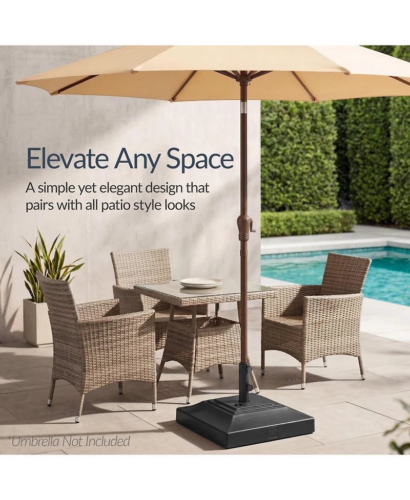 Best Choice Products Fillable Plastic Patio Umbrella Base Stand, Pole Holder with Adjustment Knob, Pyramid Design