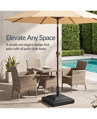 Best Choice Products Fillable Plastic Patio Umbrella Base Stand, Pole Holder with Adjustment Knob, Pyramid Design