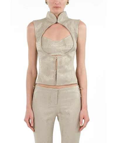 Nocturne Women's Braid-Trim Bustier Top with Built-In Bra