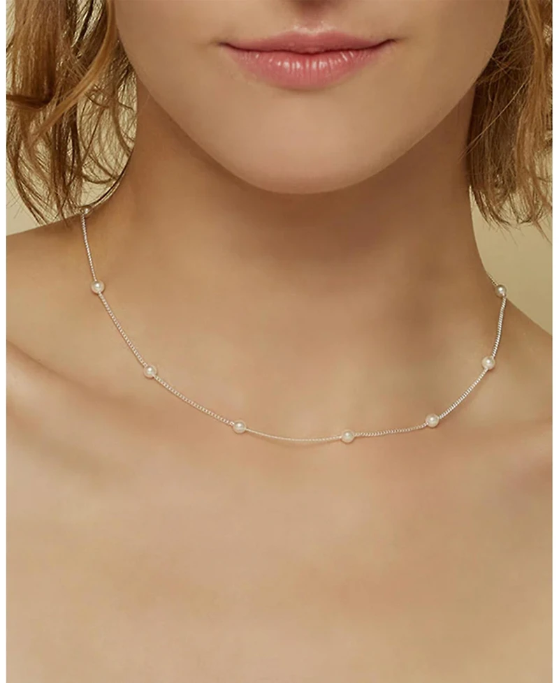 Bearfruit Jewelry Sterling Silver Infinite Cultured Pearl Necklace