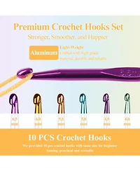 Aeelike 10 Crochet Hooks Size H/5.0mm with 30 Stitch Markers - Crochet Hook Set for Beginners and Advanced