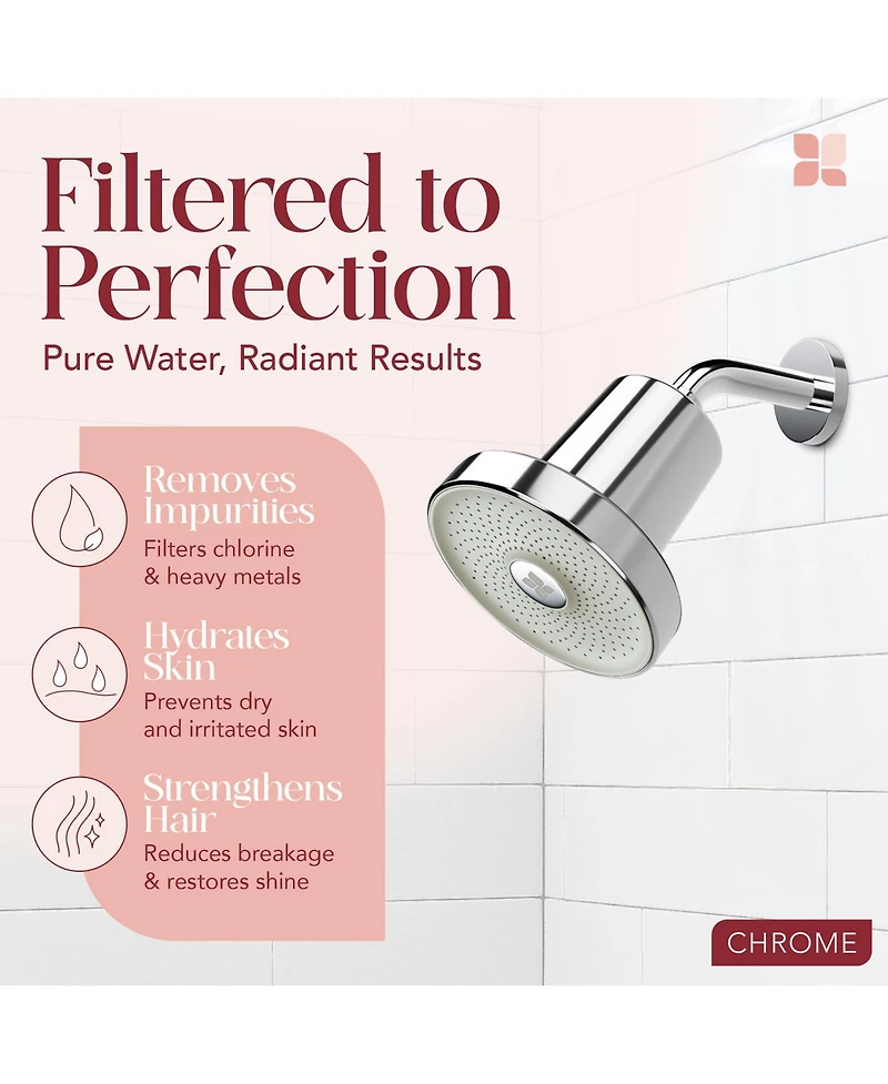 Radiance by Mist Filtered Aura Shower Head with Replaceable Filter, Improves Skin, Hair, and Nails