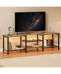 gaomon Tv Stand with Led, Entertainment Center Power Outlets, Large Media Console for TVs,