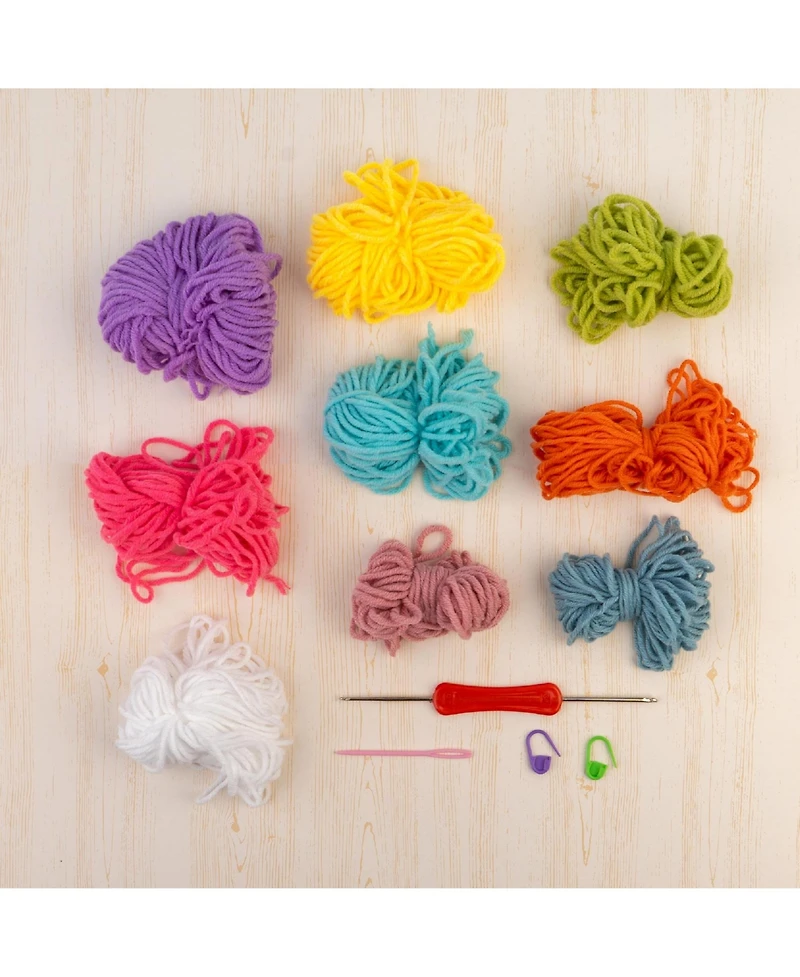 John Bead Granny Square Headband Floral Crochet Diy Kit for Beginners