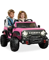 Best Choice Products Kids 24V 2-Seater Electric Ride-On Car Truck Parent Control, Bluetooth, Led Lights
