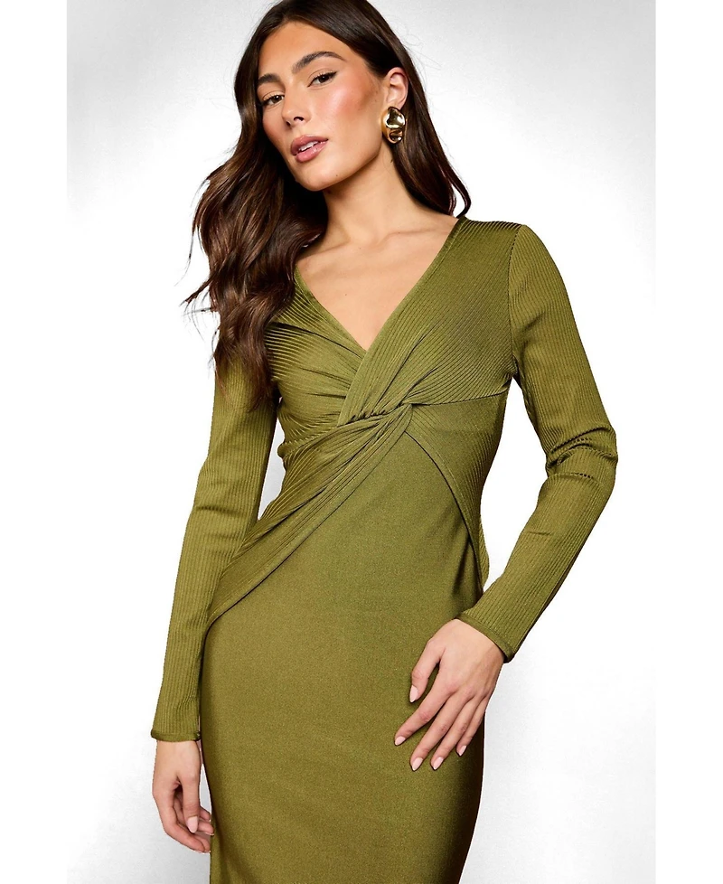 Coast Women's Bandage Twist Front V-Neck Midi Dress