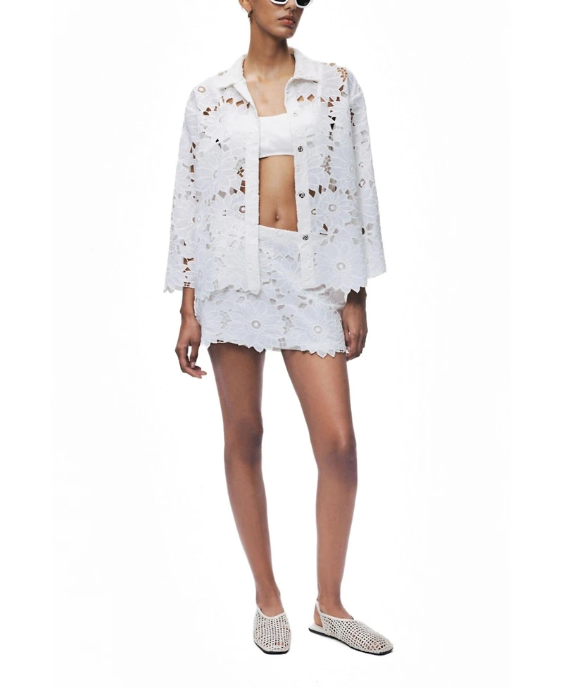 Nocturne Women's Broderie-Trim Mini Skort