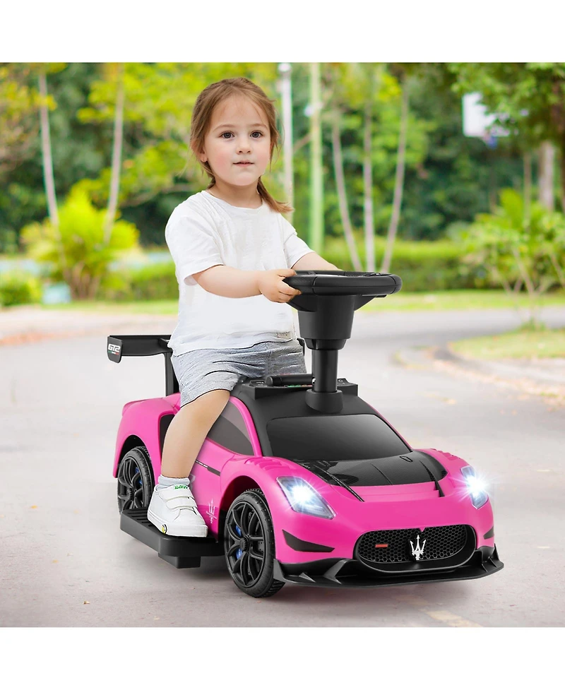 Mecale 6V Electric Maserati Licensed Push Car with Foot Pedal and Music