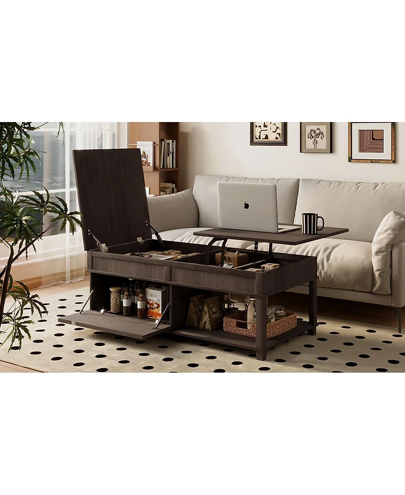 Streamdale Furniture Lift-Top Coffee Table with Hidden Storage and Adjustable Desktop