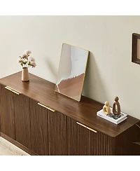 Streamdale Furniture 67'' Modern Wavy 6-Door Sideboard Storage Cabinet