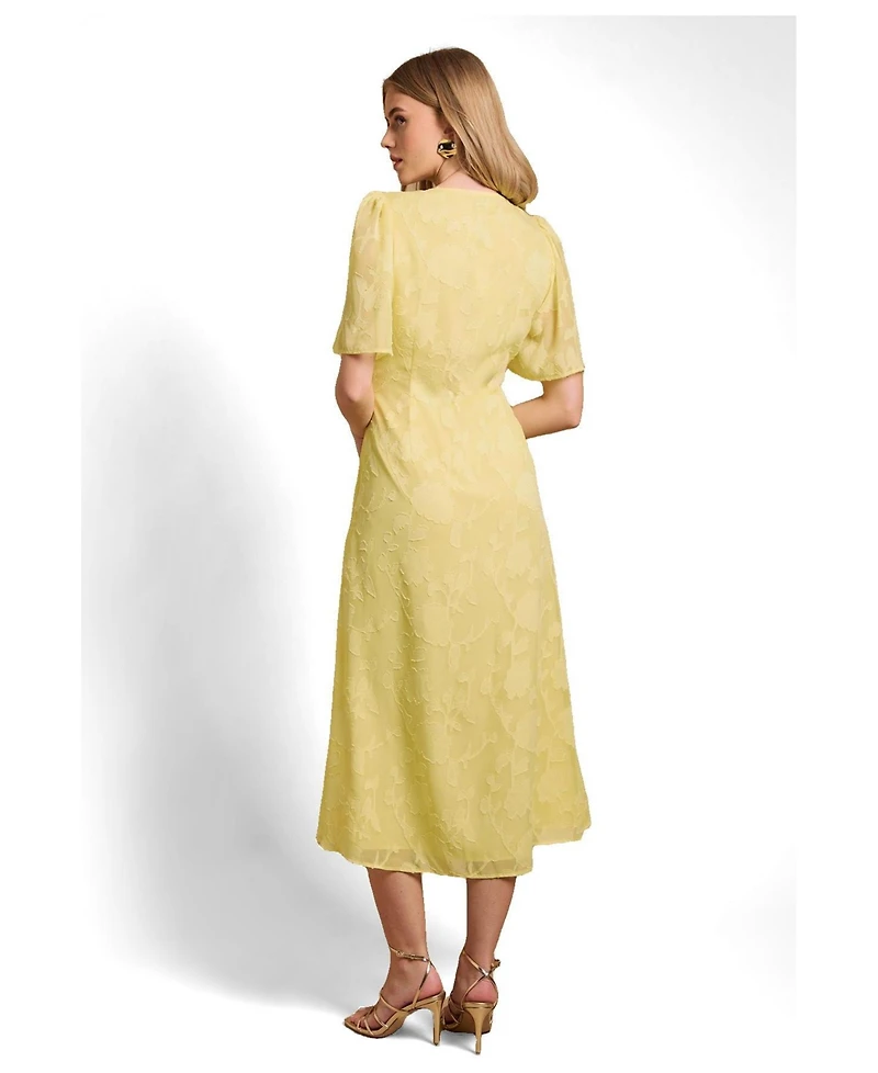 Oasis Women's Button Jacquard Midi Dress