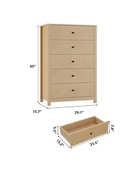gaomon 5 Drawer Dresser for Bedroom – Modern Simply Chest of Drawers, Wood Storage Dresser with Deep Drawers for Living Room
