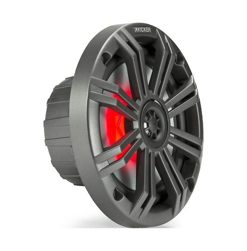 KIcker 2-Way Marine Speakers Led Lighting Weather-Resistant Audio System - 45KM654L