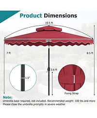 Sugift Patio Umbrella with Push Button Tilt and Crank