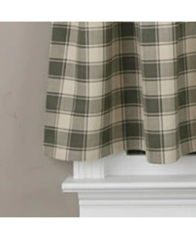 Ellis Curtain Country Check Tailored With 1.5" Rod Pocket Window Tiers Mist