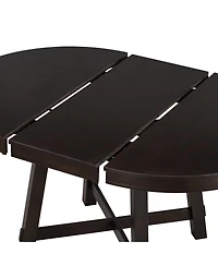 Streamdale Furniture 5-Piece Extendable Round Farmhouse Dining Set with 4 Upholstered Chairs