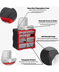 Xdovet Small Parts Organizer 12 Drawers Tool Box Hardware Storage