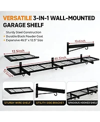Xdovet Shelves Mounted Floating Storage Hooks Industrial Shelving Basement Workshop