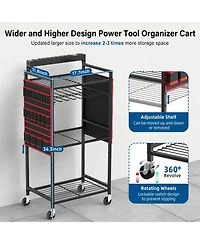 Xdovet Power Tool Organizer Cart Charging Station Rolling Storage Rack