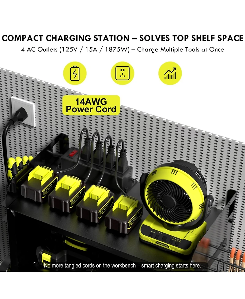 Xdovet Power Tool Organizer Wall Mount Drill Rack Locking Drawers Metal Garage Workshop Storage Gift Men Father