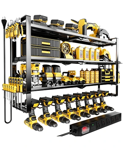 Xdovet Power Tool Organizer Wall Mount Charging Station Metal Rack Drill Holder Shelf