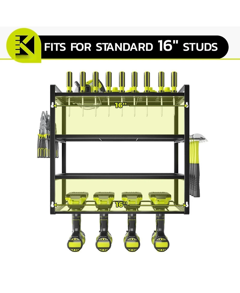 Xdovet Power Tool Organizer Wall Mount Rack Drill Holder Pliers Hammer Storage