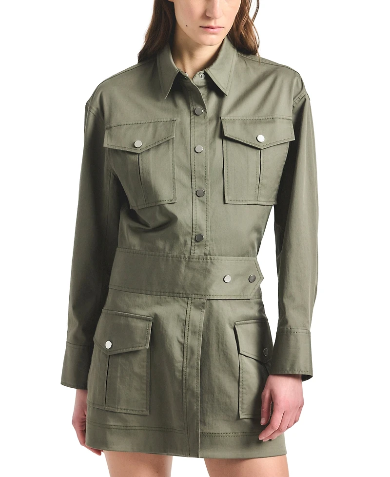Derek Lam 10 Crosby Women's Brady Long-Sleeve Utility Mini Dress