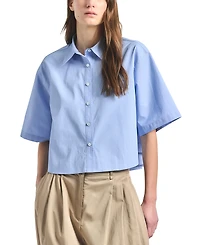 Derek Lam 10 Crosby Women's Olivia Cropped Short-Sleeve Shirt