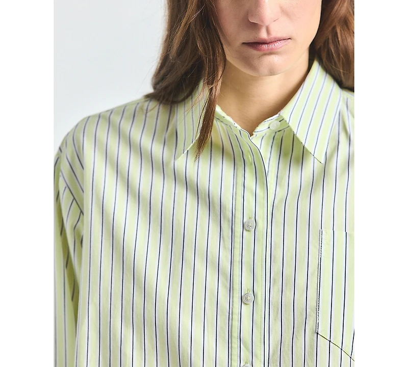 Derek Lam 10 Crosby Women's Evelina Shadow Yarn-Dyed Stripe Boxy Shirt