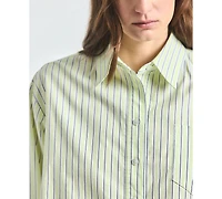 Derek Lam 10 Crosby Women's Evelina Shadow Yarn-Dyed Stripe Boxy Shirt