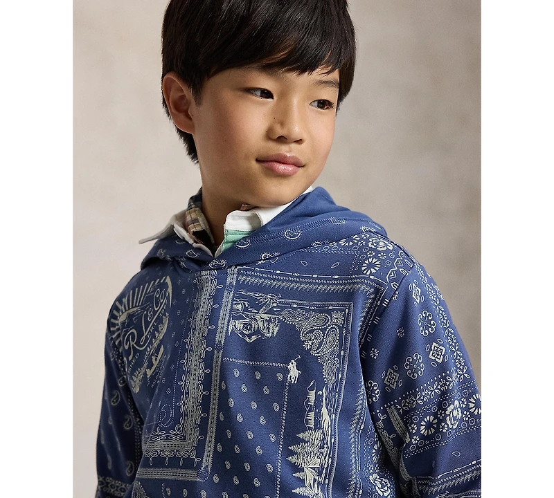 Polo Ralph Lauren Boys' 8-20 Bandanna Print Long-Sleeve Hoodie