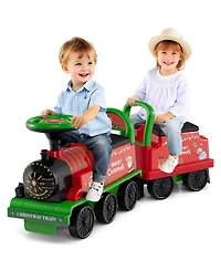 Mecale 6V Ride on Train 2-Seater with Carriage and Flashing Led Lights