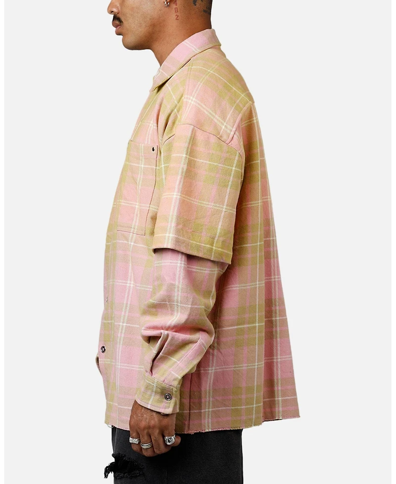 mnml Men's Dip Fade Flannel Shirt