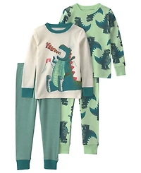 Carter's Toddler Boys' 2T-5T Roar Dino Snug Fit Sleep & Play, 4-Piece Set