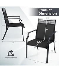 Gymax 4 Piece Patio Chairs with All Weather Breathable Fabric High Backrest