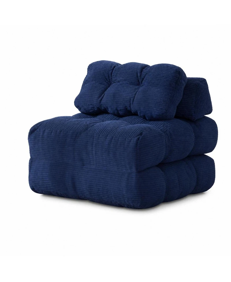 homfan Single Folding Sofa Bed - Sleeper Chair with Floor Lounger and Pillow, Portable Fold Out Couch Bed for Living Room or Ottoman
