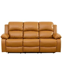 Tribesigns 6-Seater Recliner Sofa Set, Leather Sofa with Storage Console, Cup Holders, Semi-pu/Pvc Upholstery