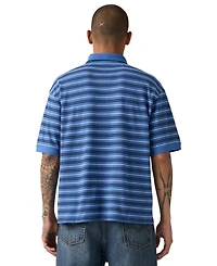 Levi's Men's Striped Pattern Boxy Regular-Fit Polo Shirt
