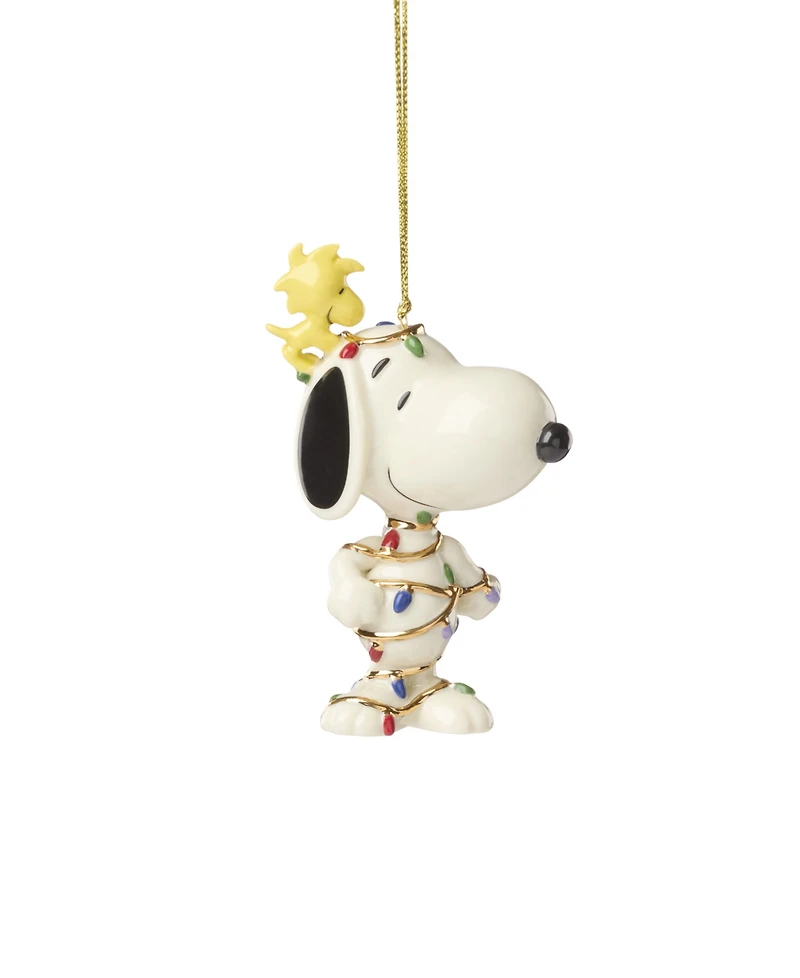 Lenox Snoopy Tangled in Lights Ornament
