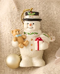 Lenox 2026 Snowman with Teddy Bear Ornament