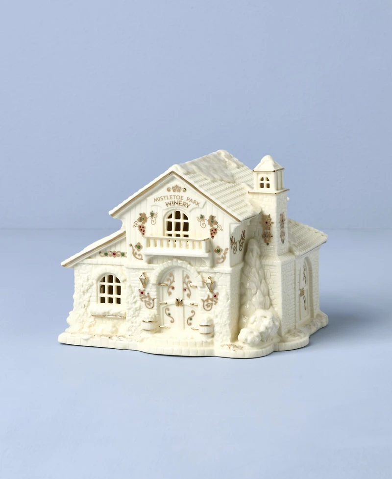 Lenox Mistletoe Park Lit Winery Figurine