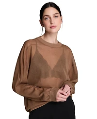 Kenneth Cole Women's Oversized Crewneck Sweatshirt