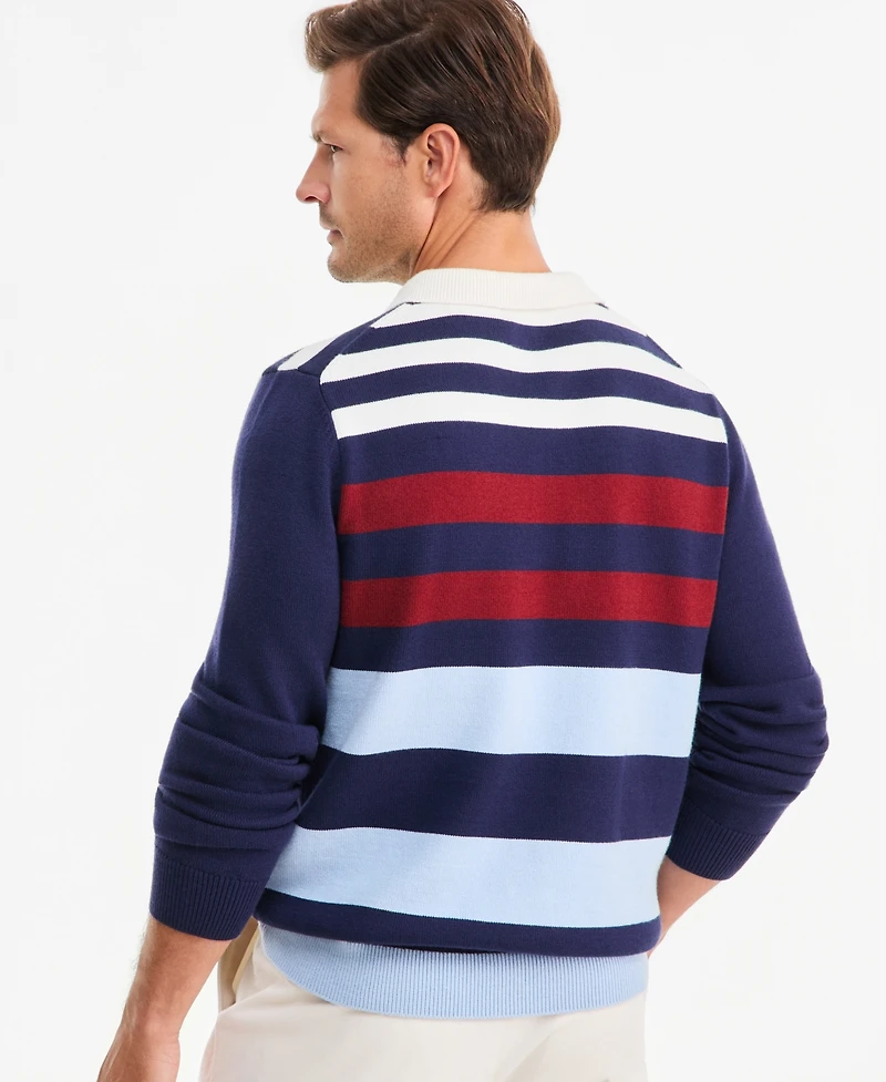 Club Room Men's Long-Sleeve Striped Polo Sweater, Macy's Exclusive