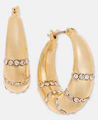 I.n.c. International Concepts Small Pave Stripe Hoop Earrings, 0.91", Macy's Exclusive