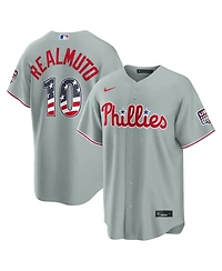 Nike Men's J.t. Realmuto Gray Philadelphia Phillies Usa 250 Fourth of July Stadium Jersey