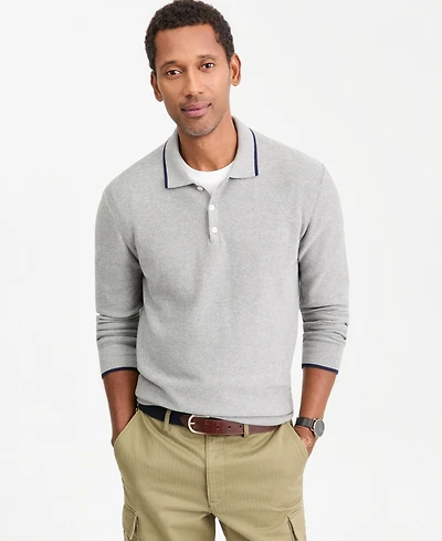 Club Room Men's Tipped Long-Sleeve Polo Sweater, Macy's Exclusive