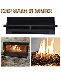homfan 60000 Btu Powder-Coated Steel Drop-In Fire Pit Burner Pan, Dual Fuel Natural Gas and Propane Insert Kit