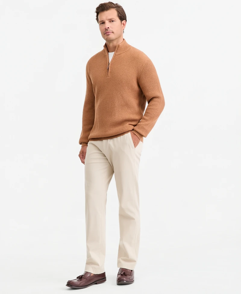 Club Room Men's Cotton Refined Cardigan Stitch Quarter-Zip Sweater, Macy's Exclusive