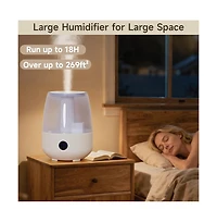 Topteng 1.8 Gal Humidifier – 30H Runtime, Dual Mist, Remote Control & Oil Diffuser for Bedroom